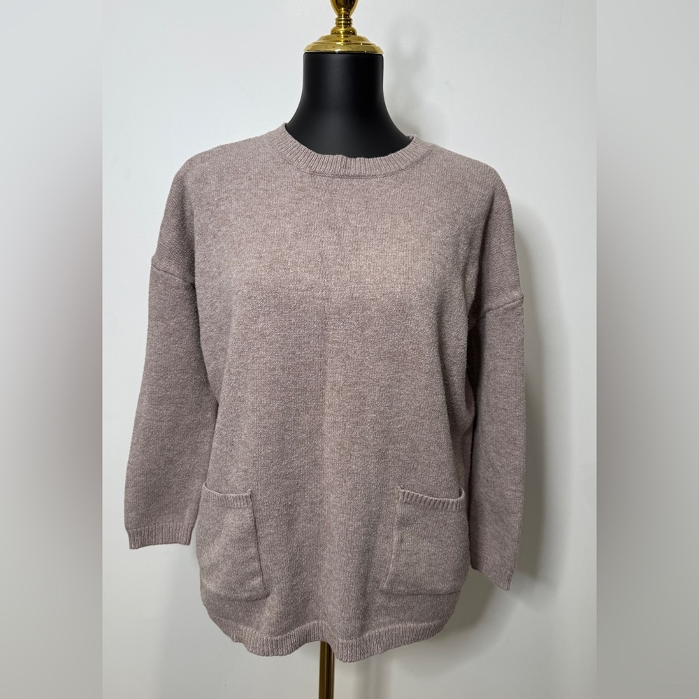 Entro‎ Women’s gray Sweater Short Sleeve Pockets Size S/M